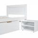 Twin Size Platform Bed With Drawer And Two Shelves, White(Expected Arrival Time: 10.28)