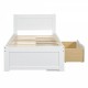 Twin Size Platform Bed With Drawer And Two Shelves, White(Expected Arrival Time: 10.28)