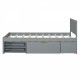 Twin Size Platform Bed With Drawer And Two Shelves, Gray(Expected Arrival Time: 10.28)