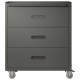 Heavy-Duty Metal Storage Cabinet with Wheels - 3 Drawer Tool Cabinet for Garage, Office, and Home Organizer Solutions, Black/Gray