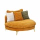 65.00 inches long, Corduroy Sofa Fabric, with three matching pillows and two spacious and comfortable seats, for Apartment Office Living Room - Yellow