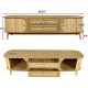 Rattan TV Stand for TVs up to 75'', Modern Farmhouse Media Console, Entertainment Center with Solid Wood Legs, TV Cabinet for Living Room,Home Theatre