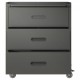 Heavy-Duty Metal Storage Cabinet with Wheels - 3 Drawer Tool Cabinet for Garage, Office, and Home Organizer Solutions, Black/Gray