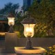 Vintage Outdoor Lamp Post Light, Waterproof Garden Patio Lantern with Clear Glass Shade, Classic Bronze Finish, Ideal for Yard, Porch, Walkway, and Driveway Lighting (One piece&No bulb)