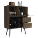 Prunus Bar Cabinet, One Cabinet, Two Drawers Mahogany / Black