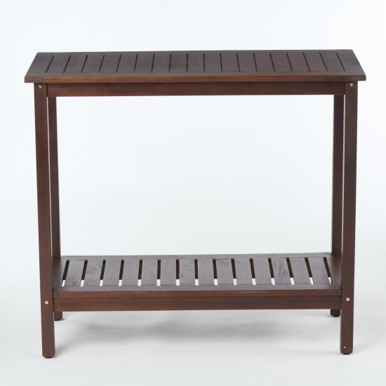 Wooden Workstation for Garden Balcony Garage,  Acacia Console Potting Table Brown