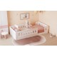 Wood Twin Size Platform Bed with Guardrail, White(Expected Arrival Time: 10.28)