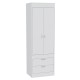 Lisboa Armoire, Rod, Double Door, Two Drawers, Metal Handles White