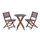 3-Piece Acacia Wood Bistro Set, Wooden Folding Patio Furniture for Garden Backyard Balcony Porch w/ 1 Coffee Table and 2 Foldable Chairs, Natural Stained