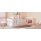 Wood Twin Size Platform Bed with Guardrail, White(Expected Arrival Time: 10.28)