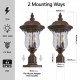 Vintage Outdoor Lamp Post Light, Waterproof Garden Patio Lantern with Clear Glass Shade, Classic Bronze Finish, Ideal for Yard, Porch, Walkway, and Driveway Lighting (One piece&No bulb)