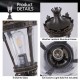 Vintage Crown Outdoor Post Lantern, Waterproof Decorative Table Lamp with Clear Glass Shade and Antique Metal Base for Garden, Patio, Porch, Pathway Lighting (One piece&No bulb)