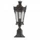 Vintage Crown Outdoor Post Lantern, Waterproof Decorative Table Lamp with Clear Glass Shade and Antique Metal Base for Garden, Patio, Porch, Pathway Lighting (One piece&No bulb)