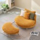 65.00 inches long, Corduroy Sofa Fabric, with three matching pillows and two spacious and comfortable seats, for Apartment Office Living Room - Yellow