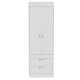 Lisboa Armoire, Rod, Double Door, Two Drawers, Metal Handles White