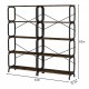 5 Tier Large Book Shelf, Bookcase Home Office Open Bookshelf,Shelves for Living Room, Office Shelf,Vintage Industrial Style Bookshelf with Metal Frame,Rustic Brown