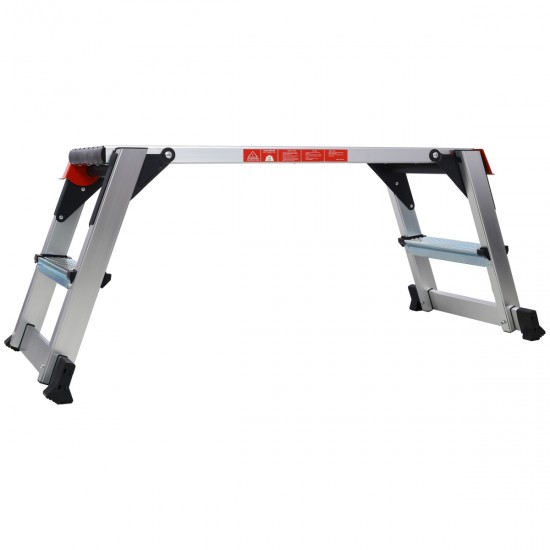 Aluminum Platform Non-Slip Folding Work Bench Drywall Stool Ladder 330lbs Capacity