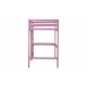 Twin High Loft Bed, Rubber Wood  Loft Bed with Safety Guardrail, built-in desk, ladder,Pink