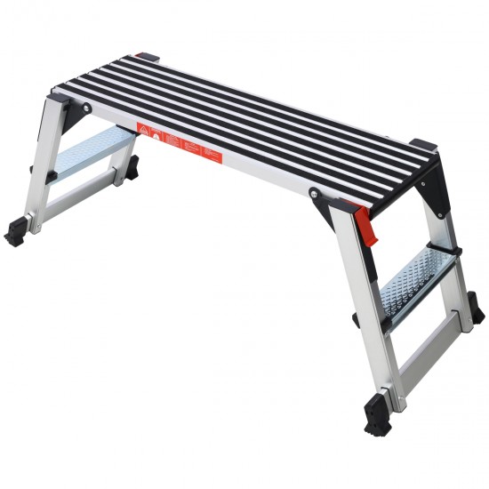 Aluminum Platform Non-Slip Folding Work Bench Drywall Stool Ladder 330lbs Capacity