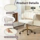 COOLMORE Velvet Home Office Desk Chair, Modern Cute Computer Chair, Wheels Swivel Height Adjustable Swivel Task Chair for Home Office (Beige Velvet)