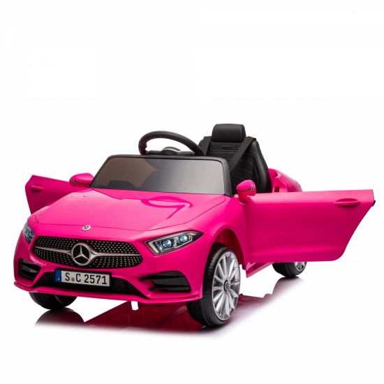 12V Kids Ride On Car w/ Parents Remote Control,Licensed Mercedes-Benz CLS 350 for Kids,Four Wheel Suspension,Power Display,Music,Volume Control,LED Lights,MP3,USB/SD for Kids 37-95 months.