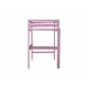 Twin High Loft Bed, Rubber Wood  Loft Bed with Safety Guardrail, built-in desk, ladder,Pink