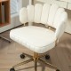 COOLMORE Velvet Home Office Desk Chair, Modern Cute Computer Chair, Wheels Swivel Height Adjustable Swivel Task Chair for Home Office (Beige Velvet)