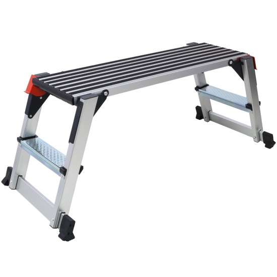 Aluminum Platform Non-Slip Folding Work Bench Drywall Stool Ladder 330lbs Capacity