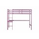 Twin High Loft Bed, Rubber Wood  Loft Bed with Safety Guardrail, built-in desk, ladder,Pink