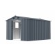 8x10 FT Outdoor Storage Shed, Large Metal Tool Sheds with Window and Lockable Doors, Garden Shed for Backyard Garden Patio Lawn, Dark Grey