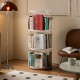 360° Rotating Bookshelf, Small Corner Bookcase with Small Footprint, 3 Tier Floor Standing Bookcasefor Kids&Adults,  Narrow Book Shelf Organizer for Bedroom, Living Room, Round, White