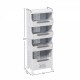 4-Tier Rolling Storage Cart with Wheels, Large Capacity Kitchen Cart, Mobile Utility Cart with  with Push Handle and  Baskets, Bathroom, Laundry Room