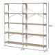 5 Tier Large Book Shelf, Bookcase Home Office Open Bookshelf,Shelves for Living Room, Office Shelf,Vintage Industrial Style Bookshelf with White Metal Frame, White