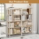 5 Tier Large Book Shelf, Bookcase Home Office Open Bookshelf,Shelves for Living Room, Office Shelf,Vintage Industrial Style Bookshelf with White Metal Frame, White