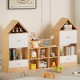 Versatile Children's Bookshelf with House-Shaped Design, Multi-Functional Storage for Books and Toys, Adjustable Placement, Durable Kids Organizer for Playroom or Bedroom Easy Assembly & Safe for Kid