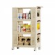 3-Tier Kitchen Storage Cart,Multifunction Utility Rolling Storage Organizer,Mobile Shelving Unit Cart with Lockable Wheels for Bathroom,Laundry,Living Room, beige