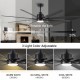 72'' Indoor Smart Black Ceiling Fan with LED light and App Remote Control