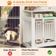 43.3 inch Dog Crate Furniture for Large Dogs,Wooden Dog Crate with Divider,Double Door Dog Kennel with Three Drawers Storages,Heavy Duty Dogs Decorative Pet House for Large Medium Dogs ,White