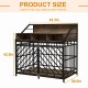 43.3 inch Dog Crate Furniture for Large Dogs,Wooden Dog Crate with Divider,Double Door Dog Kennel with Three Drawers Storages,Heavy Duty Dogs Decorative Pet House for Large Medium Dogs ,Rustic Brown