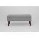 Storage Bench with Storage Bench for Bedroom End of Bed Bench Foot of Bed Bench Entryway Bench Storage Ottoman Bench 43.7 Inch  W x 18.1 Inch  D Grey Linen Bench