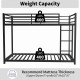 Metal Twin over Twin Bunk Bed/ Heavy-duty Sturdy Metal/ Noise Reduced/ Safety Guardrail/No Box Spring Needed,Black