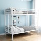 Bunk Bed Twin Over Twin Size with Ladder and high Guardrail, Able to Split, Metal Bunk Bed, Storage Space, Noise Free,White