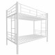 Bunk Bed Twin Over Twin Size with Ladder and high Guardrail, Able to Split, Metal Bunk Bed, Storage Space, Noise Free,White