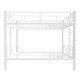 Bunk Bed Twin Over Twin Size with Ladder and high Guardrail, Able to Split, Metal Bunk Bed, Storage Space, Noise Free,White