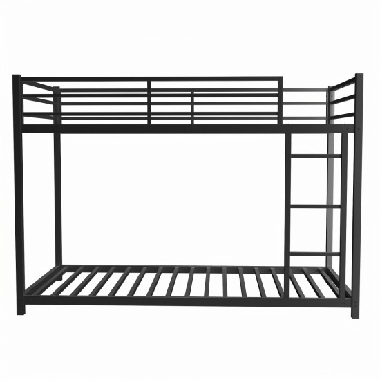 Metal Twin over Twin Bunk Bed/ Heavy-duty Sturdy Metal/ Noise Reduced/ Safety Guardrail/No Box Spring Needed,Black