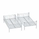 Bunk Bed Twin Over Twin Size with Ladder and high Guardrail, Able to Split, Metal Bunk Bed, Storage Space, Noise Free,Grey Silver