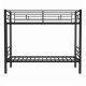 Bunk Bed Twin Over Twin Size with Ladder and high Guardrail, Able to Split, Metal Bunk Bed, Storage Space, Noise Free, Black