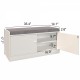 Shoe Storage Bench with 2 Door Cabinet, Entryway Bench with Shoe Storage, Shoe Bench with Cushion, Adjustable Shelves, Shoe Rack Bench for Entrance, Hallway, Bedroom, White+Gray