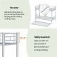 Heavy-duty Sturdy Meta Twin over Twin with Trundle Bunk Bed/l/ Noise Reduced/ Safety Guardrail/No Box Spring Needed,Gray Silver