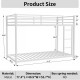 Metal Twin over Twin Bunk Bed/ Heavy-duty Sturdy Metal/ Noise Reduced/ Safety Guardrail/No Box Spring Needed,White